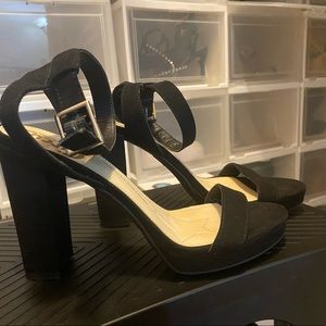 Black ankle strap heels